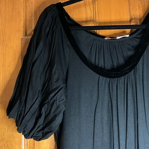 Women's Size XL Juicy Couture Short-Sleeve Dress Black With Velvet Trim - Picture 4 of 9